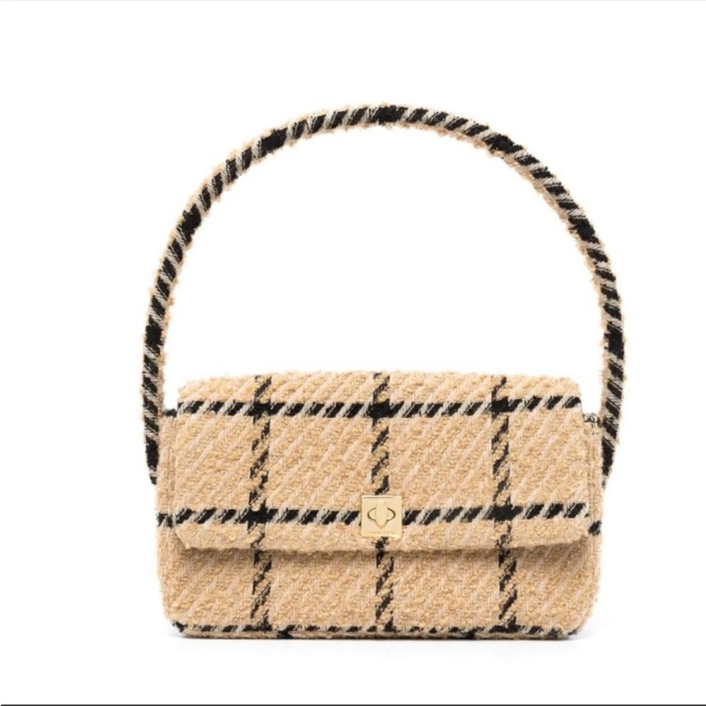 Anine Bing Tan and Black Checkered Bag